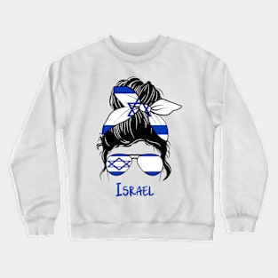 Israel girl, Israel Flag, Israel gift heritage,  Kazakhstani girlfriend, Crewneck Sweatshirt